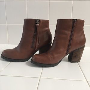 Brown leather boots